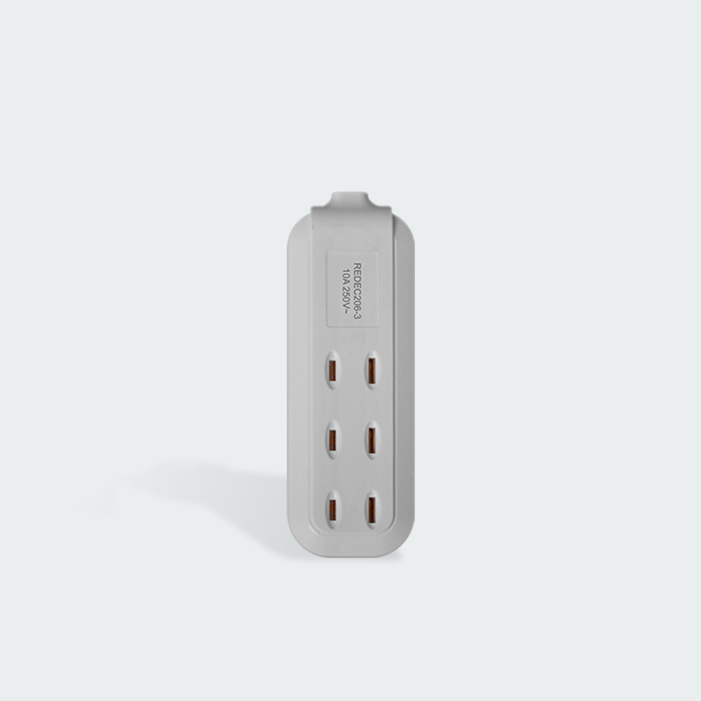 ROYU 3 + 3 Gang Flat Pin Extension Cord (3M Extension)