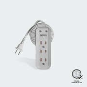 ROYU 3 + 3 Gang Flat Pin Extension Cord (6M Extension)
