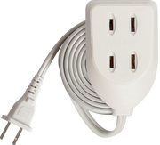 ROYU 3 Gang Flat Pin Outlet Extension Cord (3M Extension)