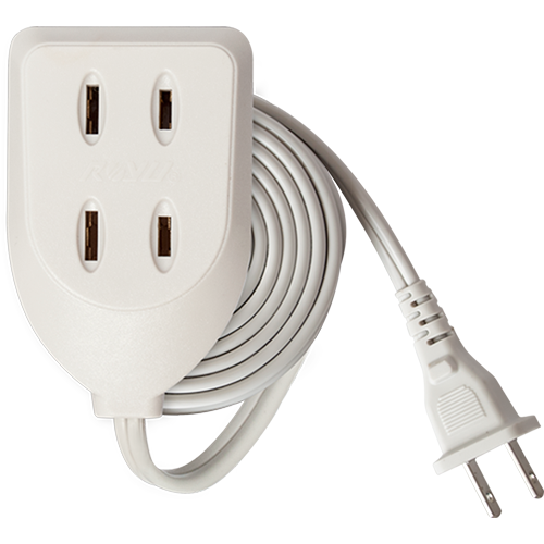 ROYU 3 Gang Flat Pin Outlet Extension Cord