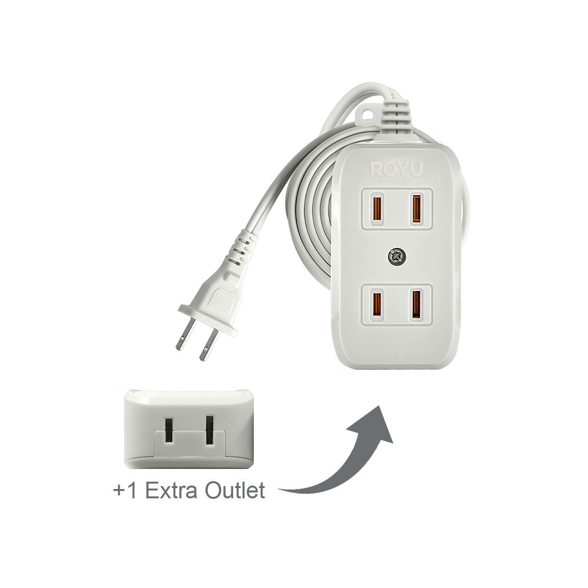 ROYU 2 + 1 Gang Flat Pin Outlet
