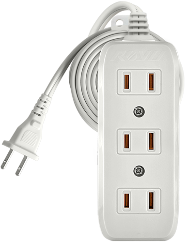 ROYU 3 + 1 Gang Flat Pin Outlet