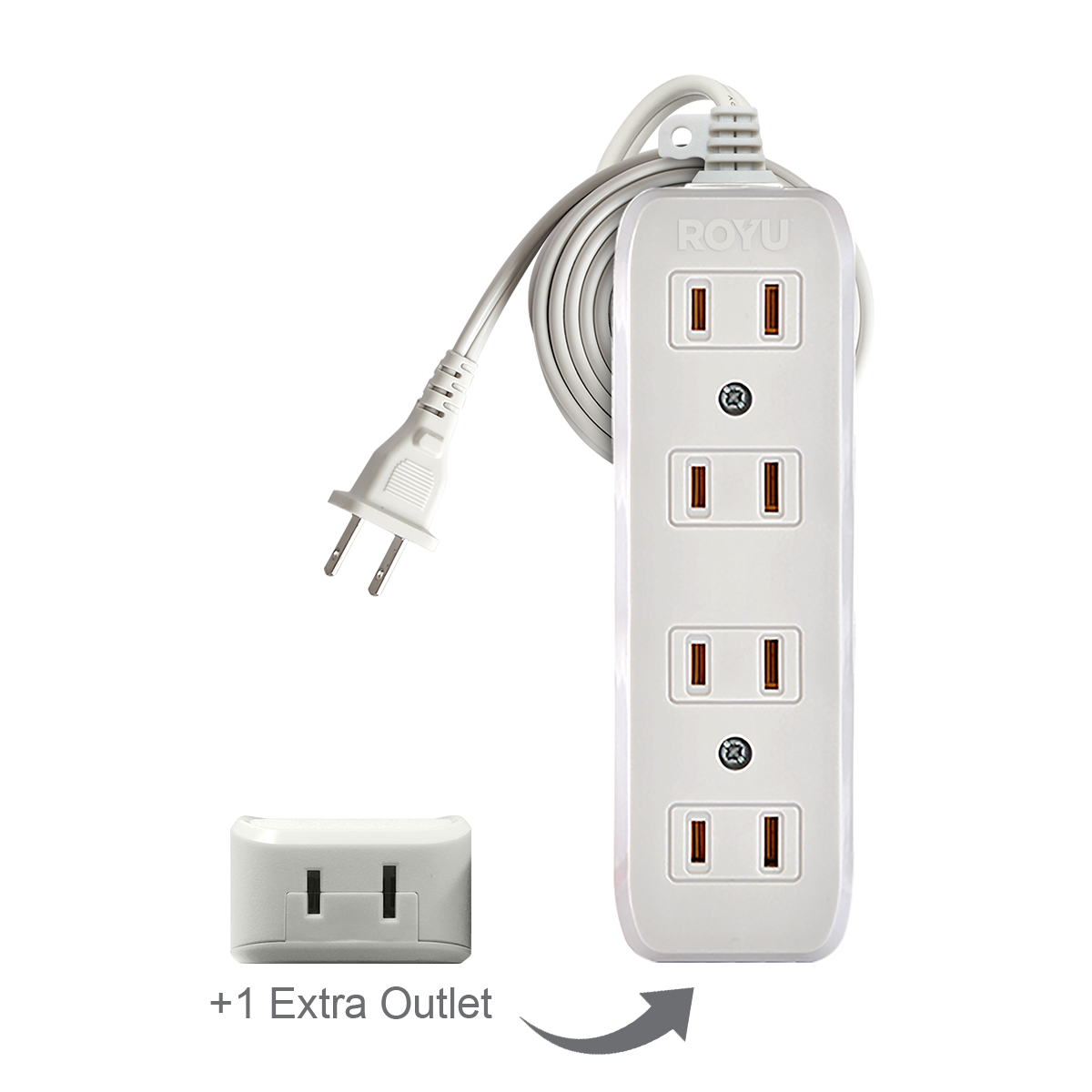 ROYU 4 + 1 Gang Flat Pin Outlet