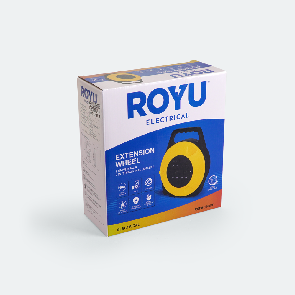 ROYU Extension Wheel with 4-Gang Universal Outlet