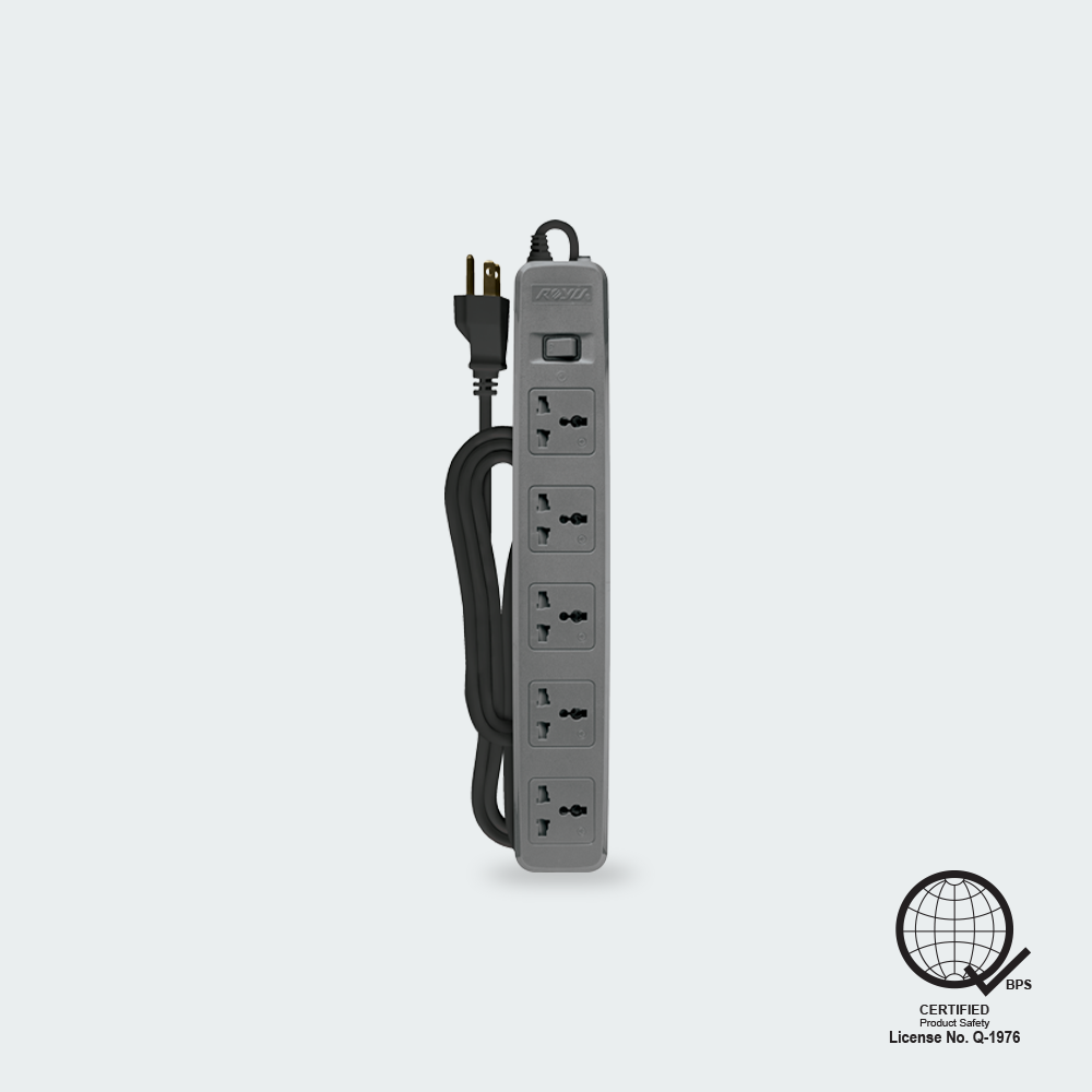 ROYU 5 Gang Power Extension Cord with One Master Switch