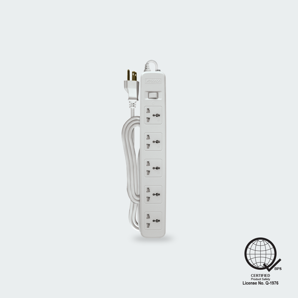 ROYU 5 Gang Power Extension Cord with One Master Switch