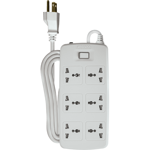 ROYU 6 Gang Power Extension Cord with One Master Switch