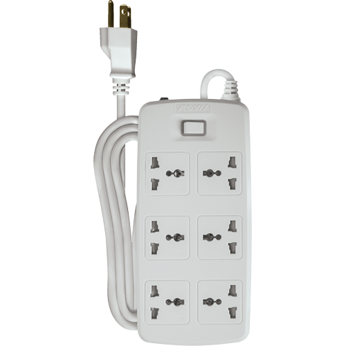 ROYU 6 Gang Power Extension Cord with One Master Switch