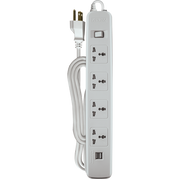 ROYU 4 Gang Power Extension Cord with One Master Switch and 2 USB