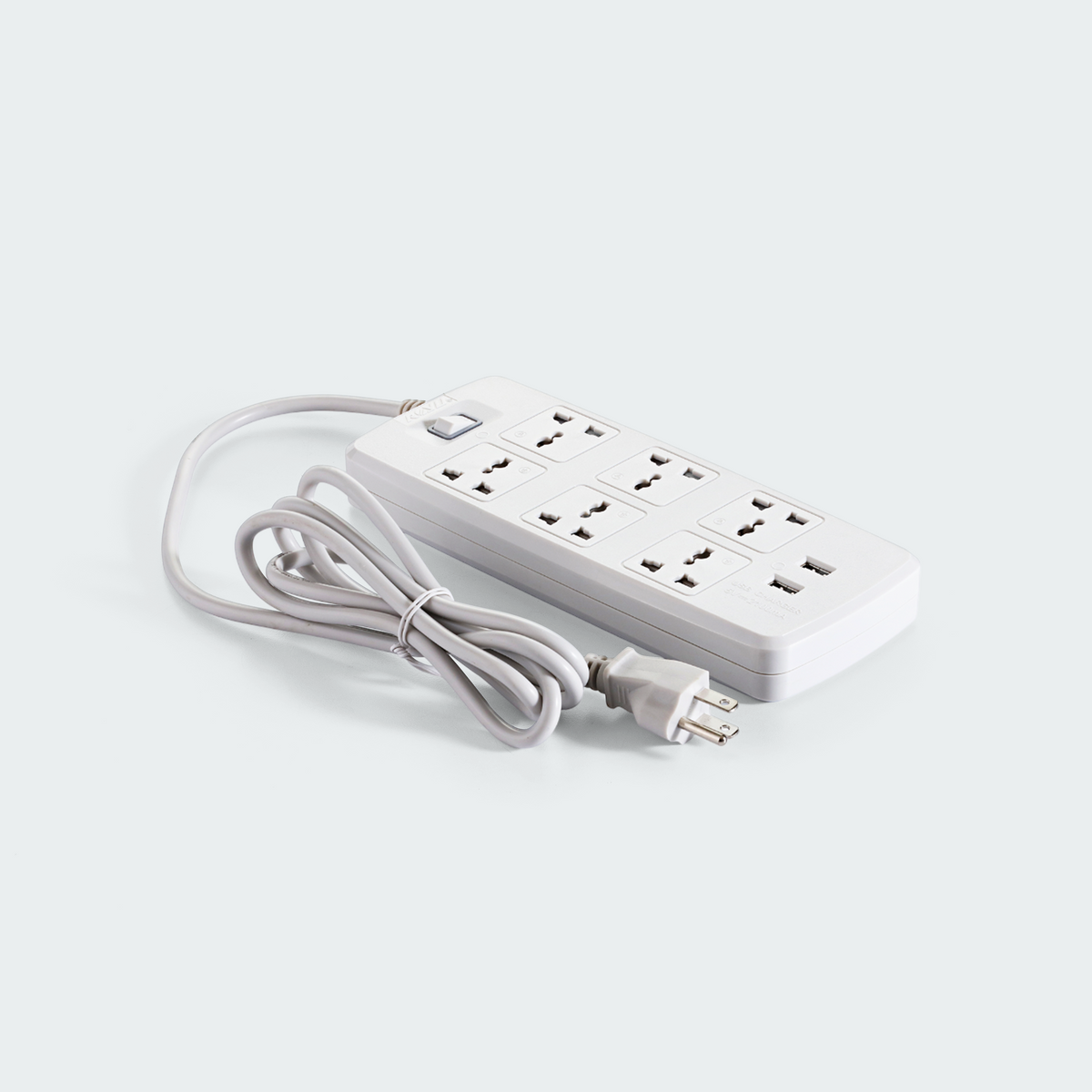 ROYU 6 Gang Power Extension Cord with One Master Swtich and 2 USB ...