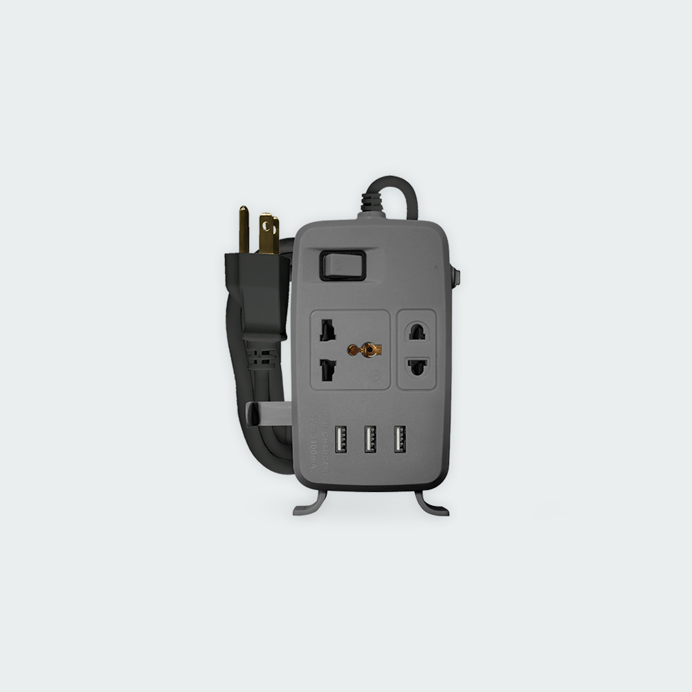 ROYU 2 Gang Power Extension Cord with One Master Switch and 3 USB