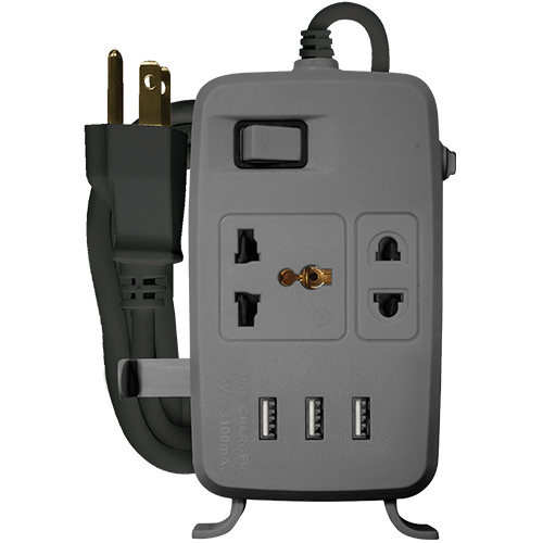 ROYU 2 Gang Power Extension Cord with One Master Switch and 3 USB