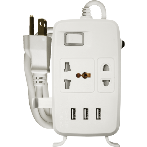 ROYU 2 Gang Power Extension Cord with One Master Switch and 3 USB