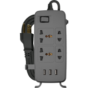 ROYU 4 Gang Power Extension Cord with One Master Switch and 3 USB