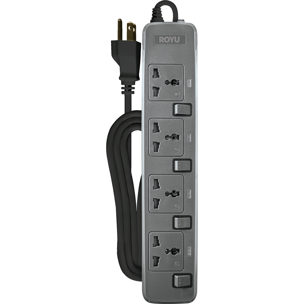 ROYU 4 Gang Power Extension Cord with Individual Switches