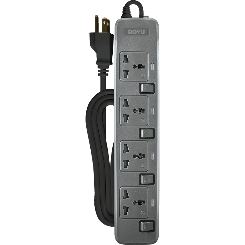ROYU 4 Gang Power Extension Cord with Individual Switches