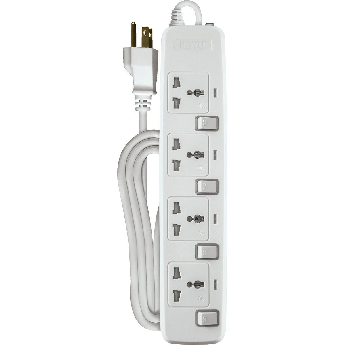 ROYU 4 Gang Power Extension Cord with Individual Switches