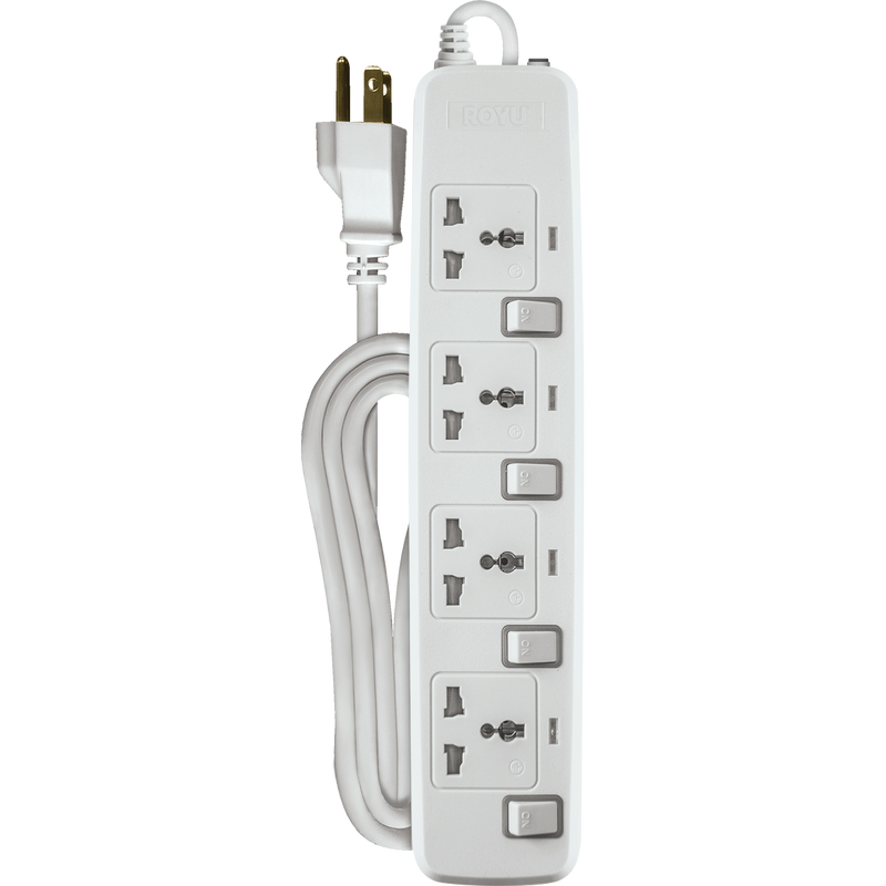 ROYU 4 Gang Power Extension Cord with Individual Switches