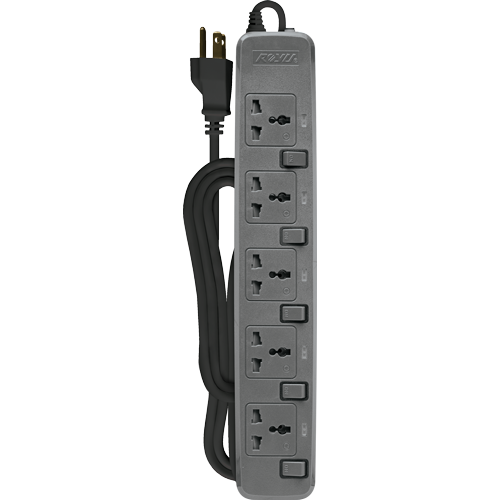 ROYU 5 Gang Power Extension Cord with Individual Switches