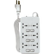 ROYU 6 Gang Power Extension Cord with Individual Switches