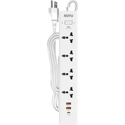 ROYU 4-Gang Power Strip with USB Ports