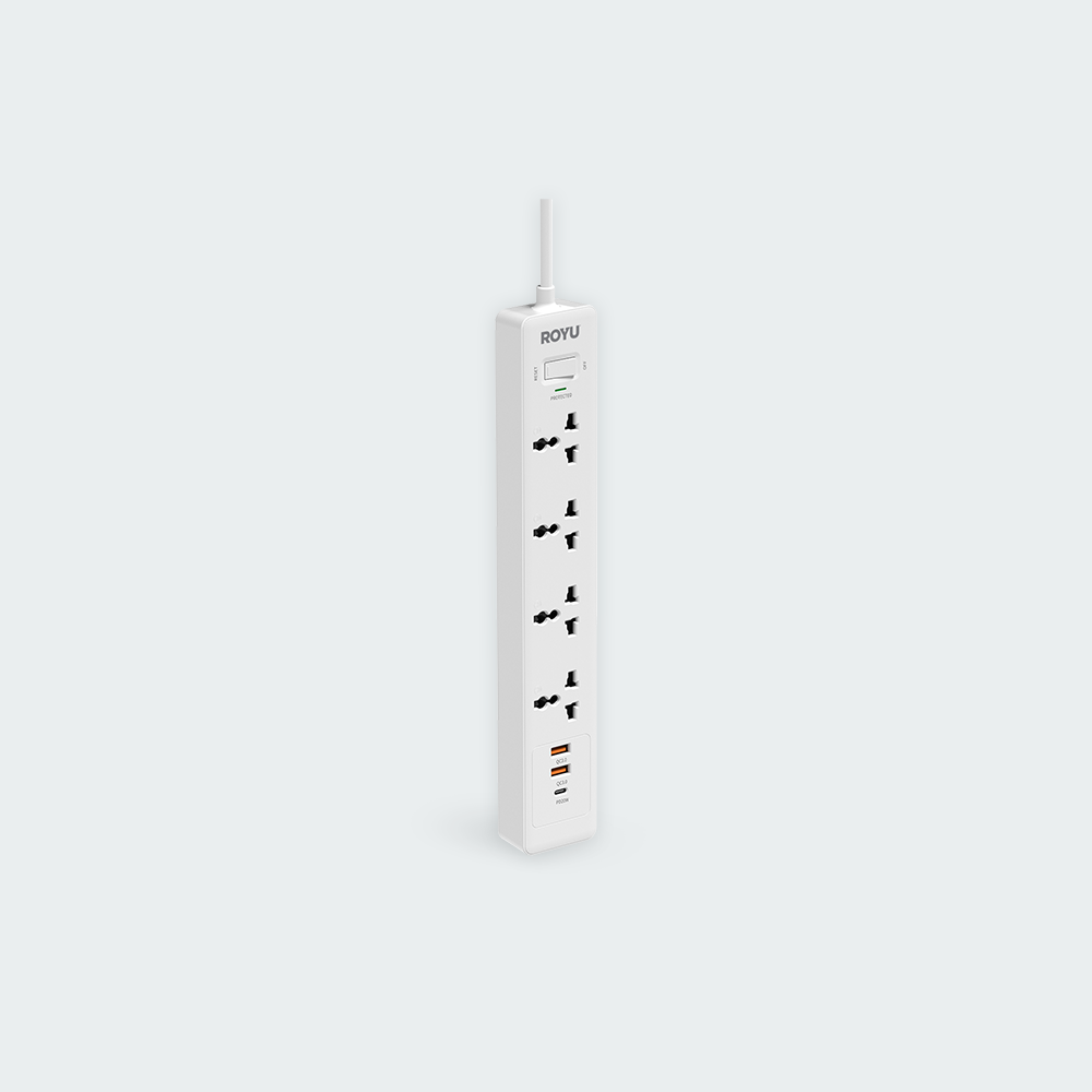ROYU 4-Gang Power Strip with USB Ports