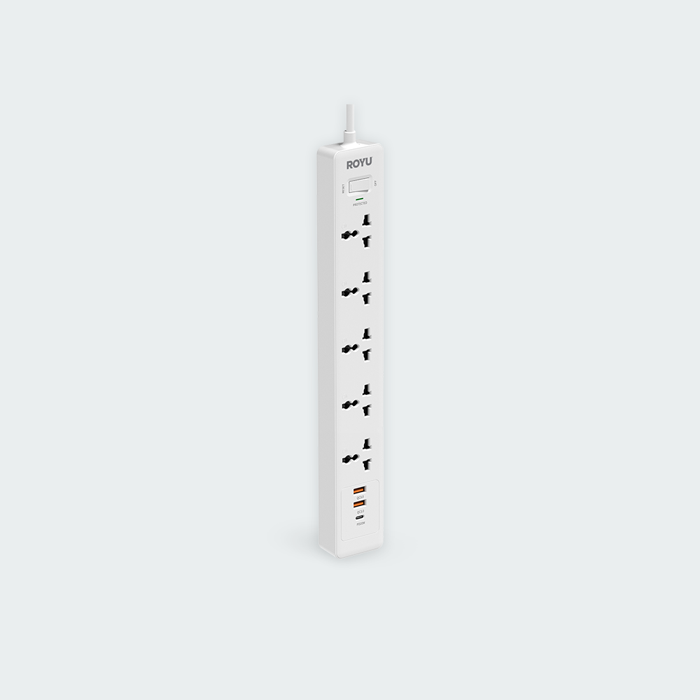 ROYU 5-Gang Power Strip with USB Ports