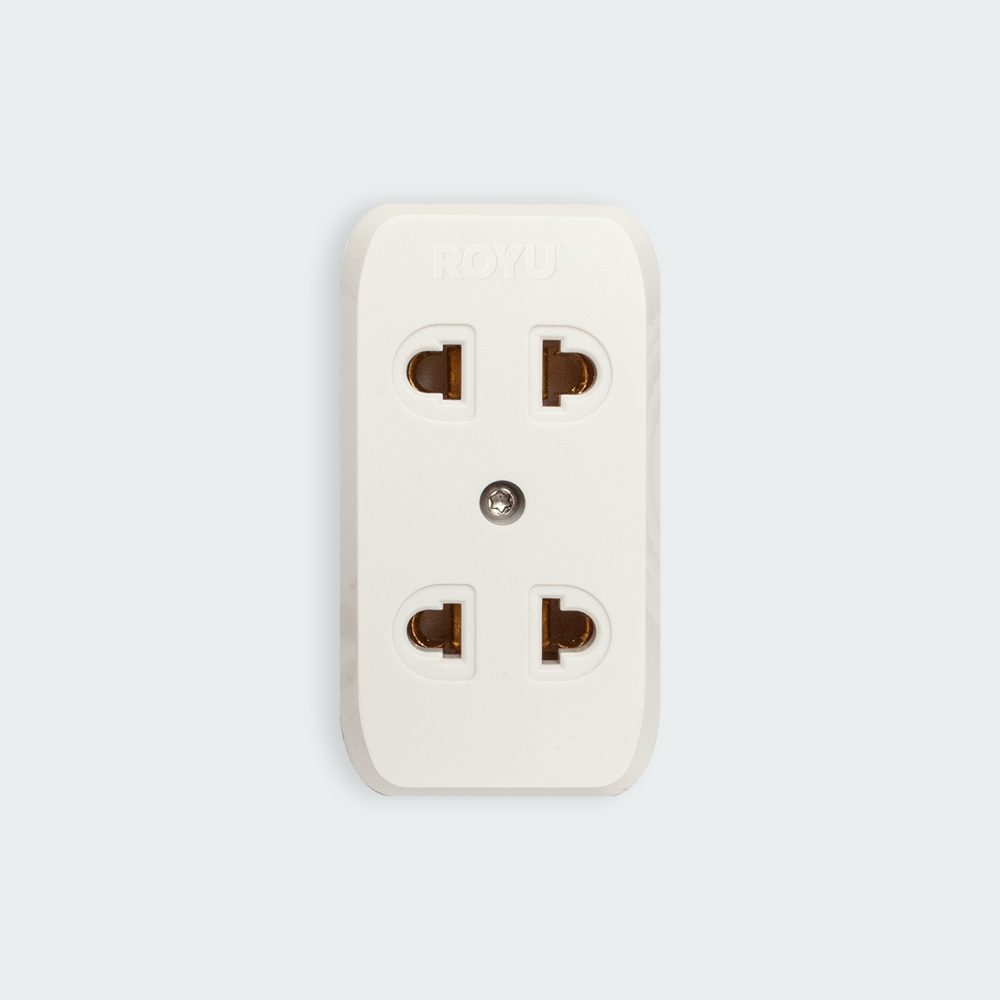 ROYU 2 Gang Surface Type Universal Outlet
