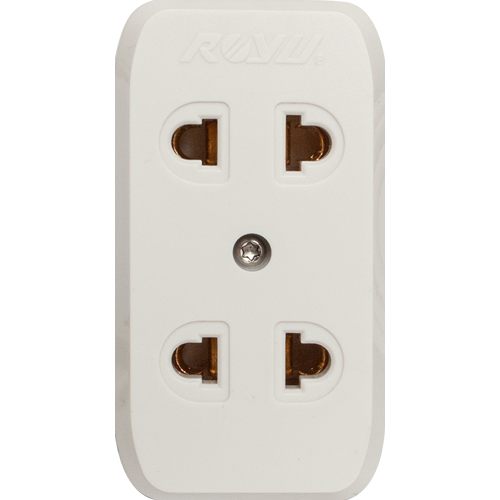 ROYU 2 Gang Surface Type Universal Outlet