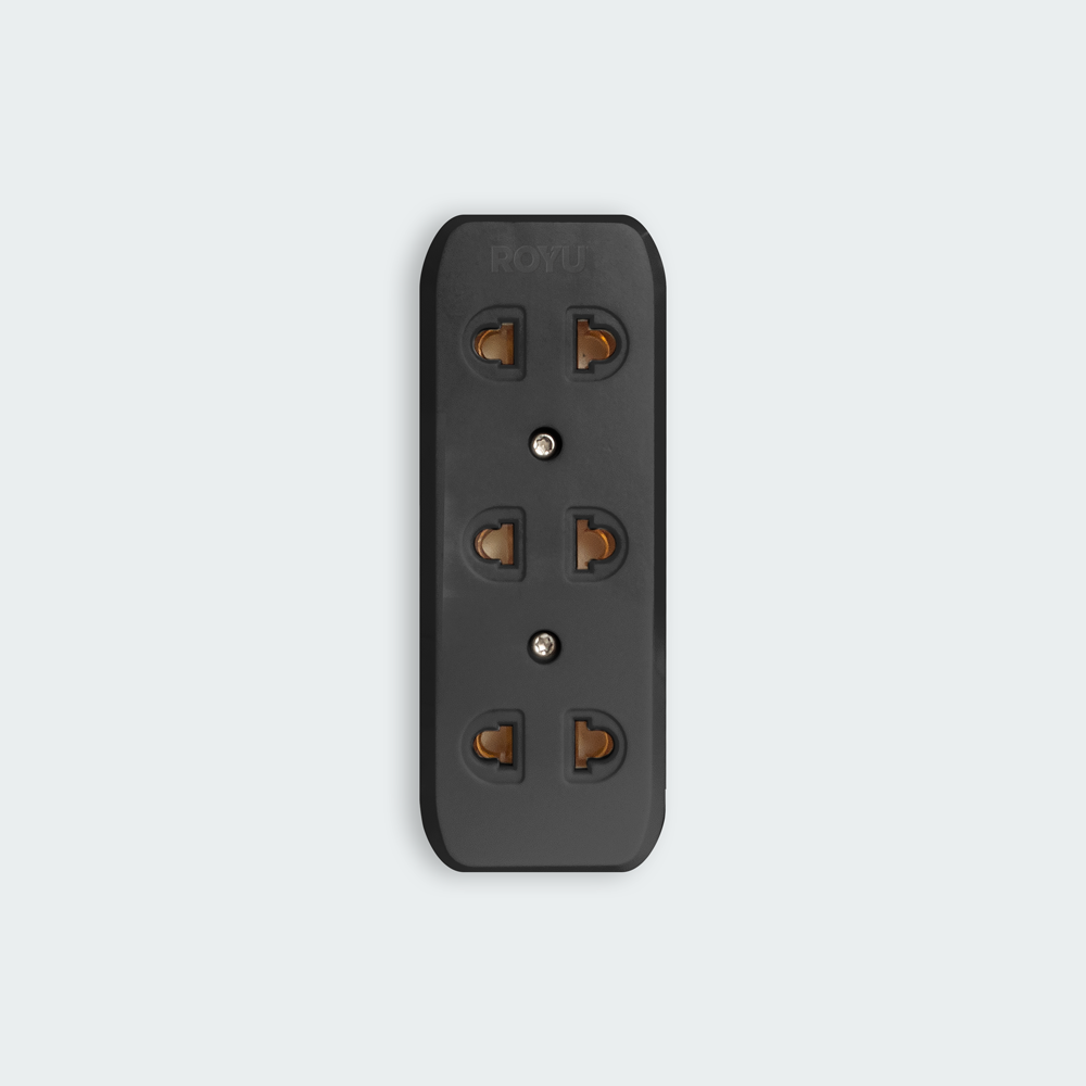 ROYU 3 Gang Surface Type Universal Outlet