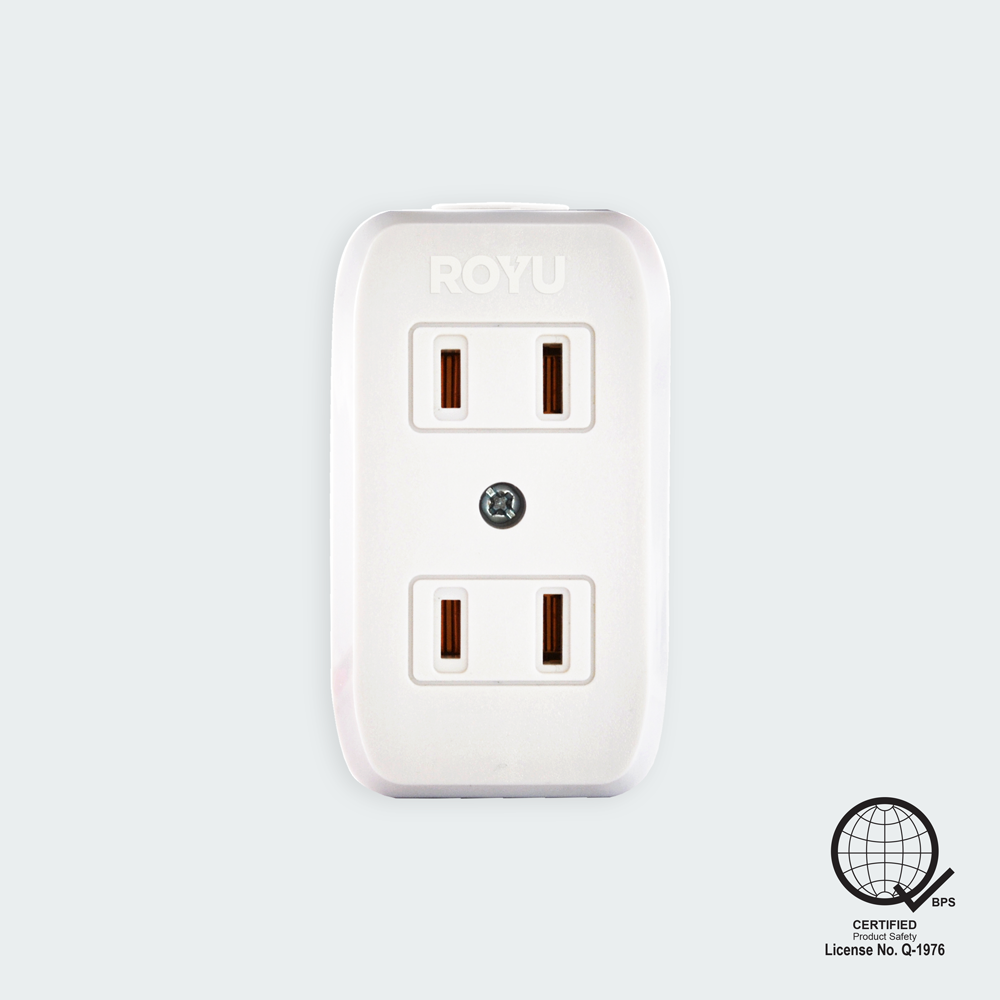 ROYU 2 + 1 Gang Surface Type Flat Pin Outlet