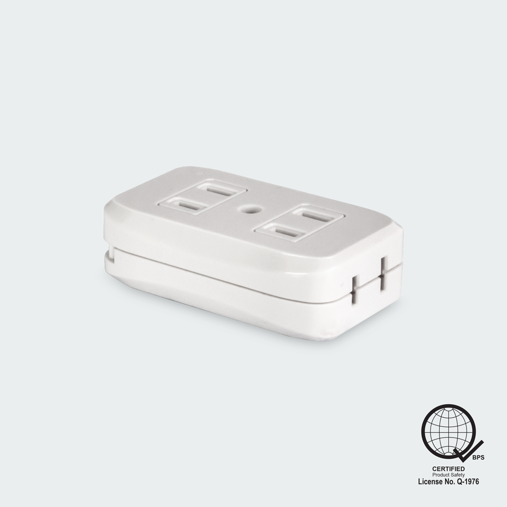ROYU 2 + 1 Gang Surface Type Flat Pin Outlet