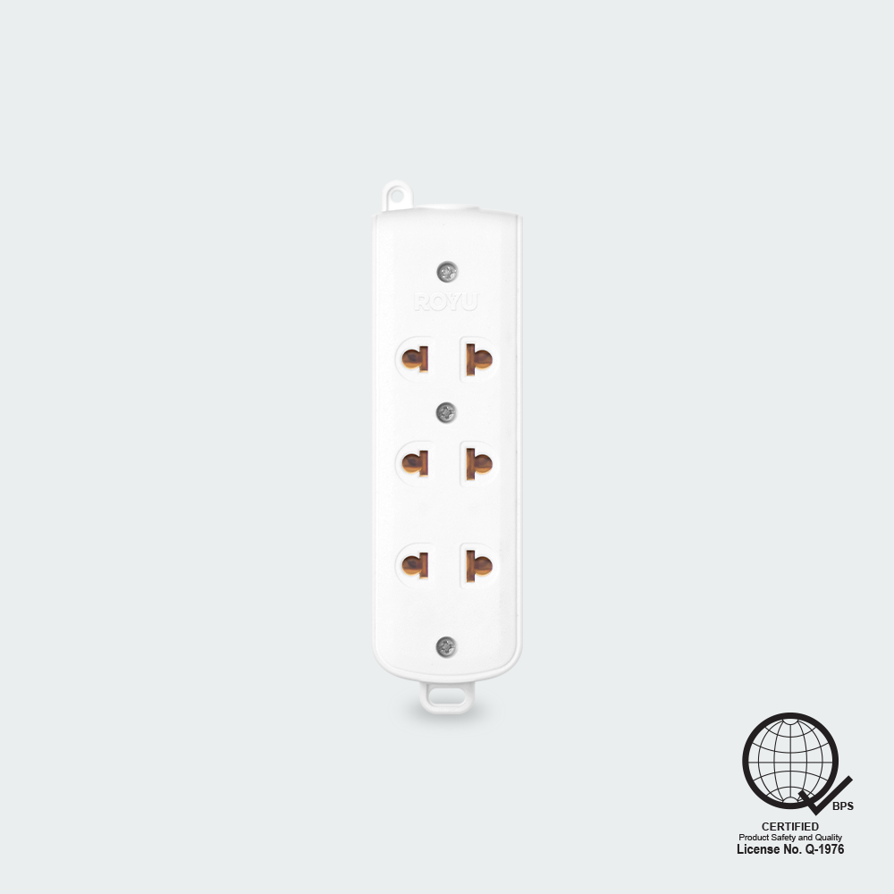 ROYU 3-Gang Universal Outlet Surface Type