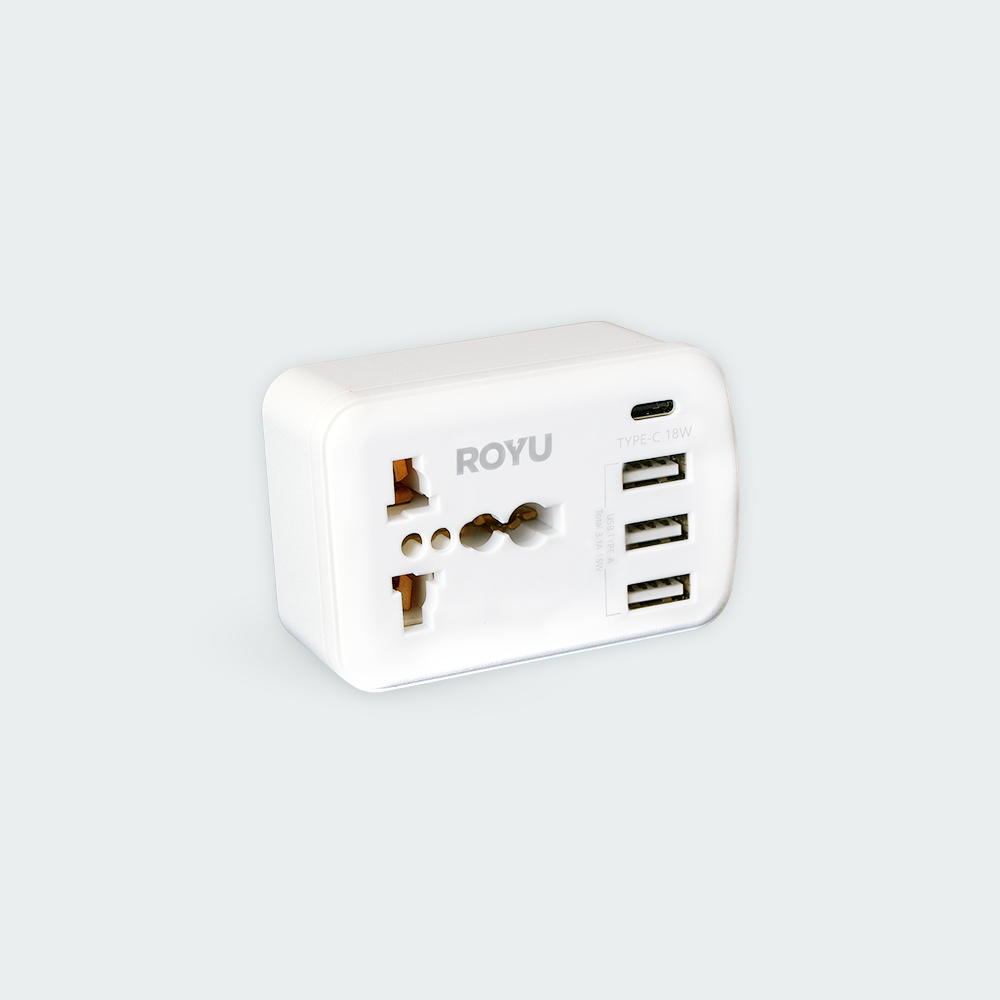 ROYU International Adapter w/ USB Port(3A+1C)