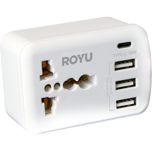 ROYU International Adapter w/ USB Port(3A+1C)