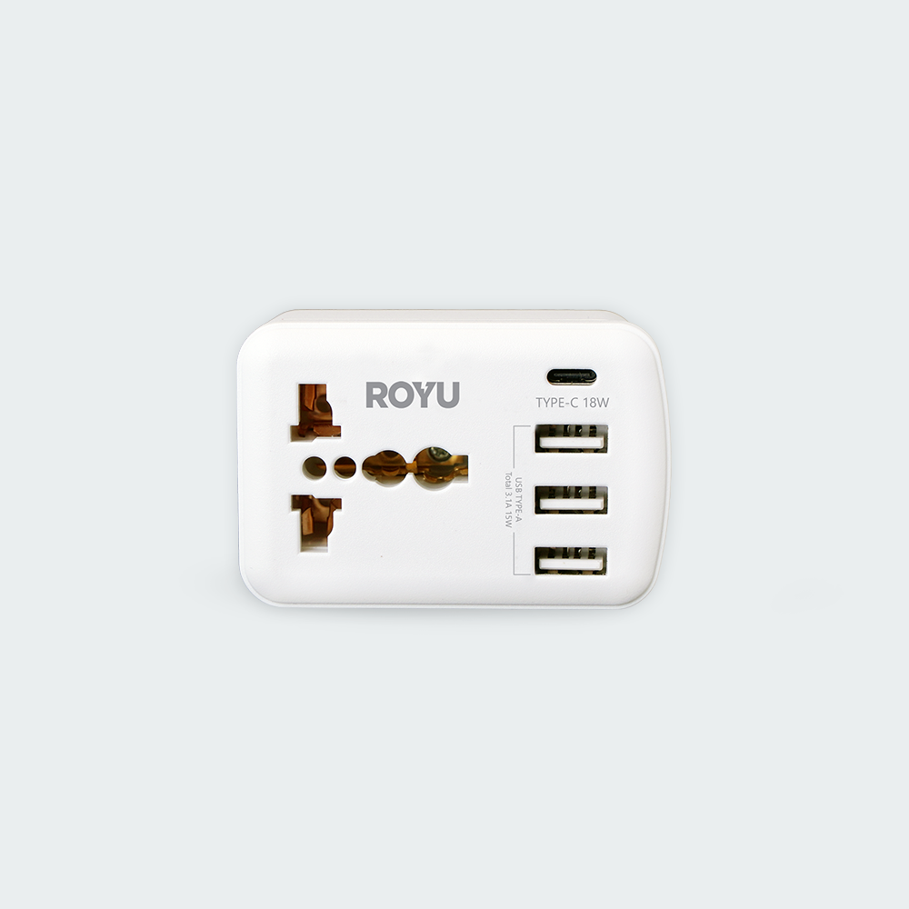 ROYU International Adapter w/ USB Port(3A+1C)