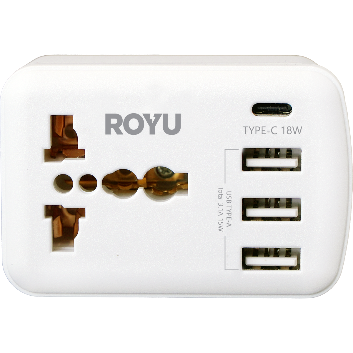 ROYU International Adapter w/ USB Port(3A+1C)