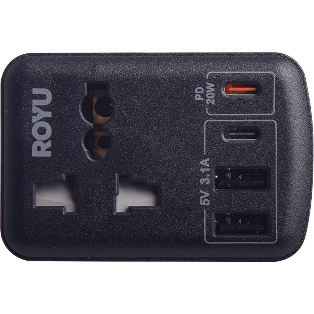 ROYU International + Flat Adapter w/ USB (2A+1C & 1 Fast C)