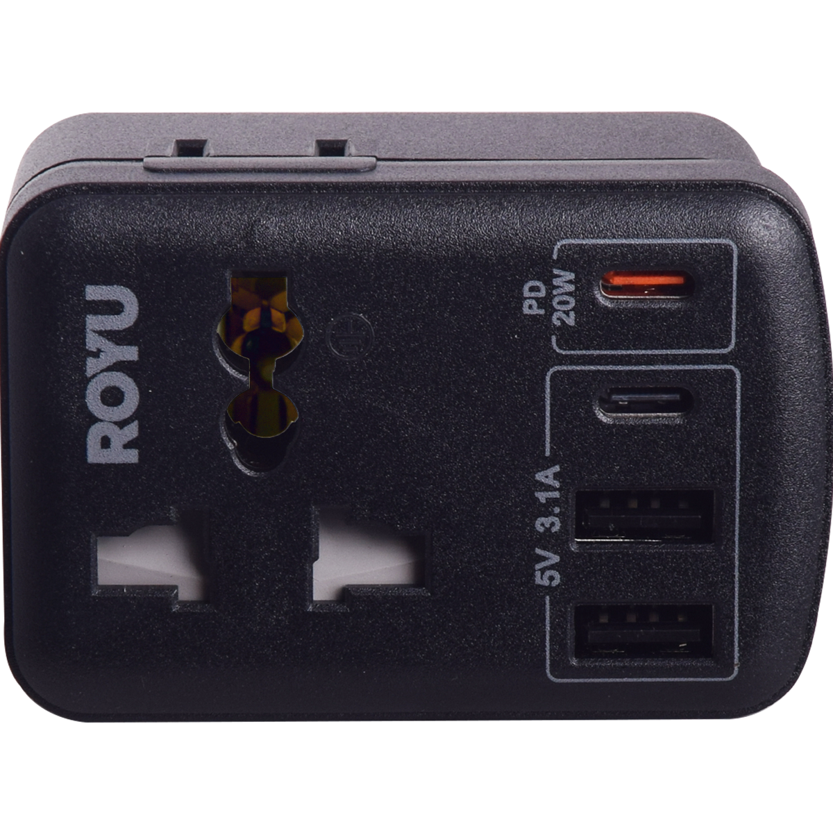 ROYU International + Flat Adapter w/ USB (2A+1C & 1 Fast C)