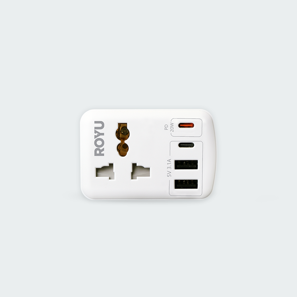 ROYU International + Flat Adapter w/ USB (2A+1C & 1 Fast C) – FELCO Store