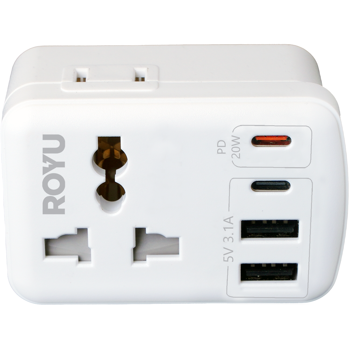 ROYU International + Flat Adapter w/ USB (2A+1C & 1 Fast C)