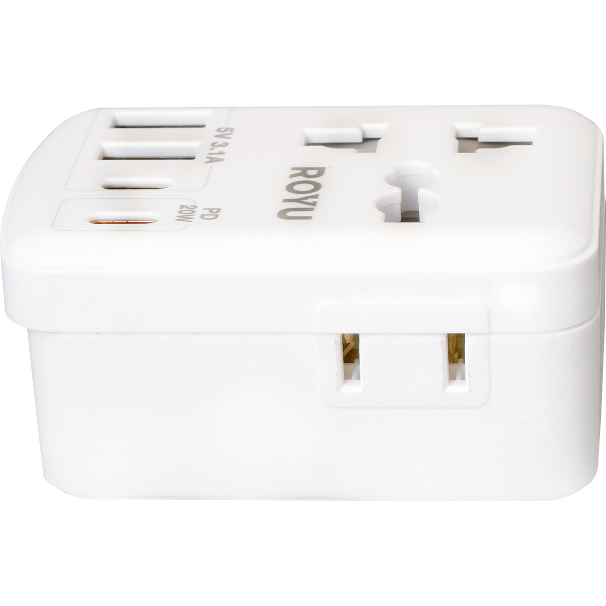 ROYU International + Flat Adapter w/ USB (2A+1C & 1 Fast C)