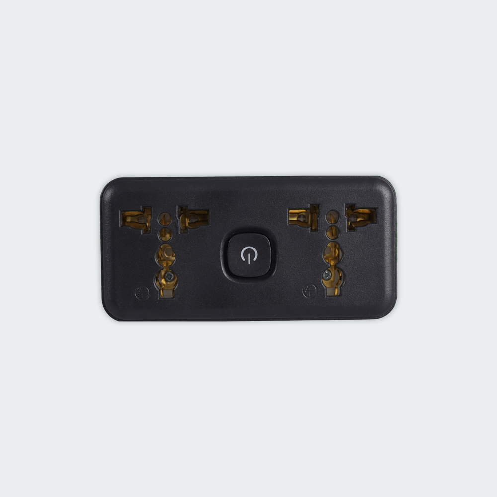 ROYU Universal Adapter (2 International + 2 Flat Pin Outlets) with Push Button Switch