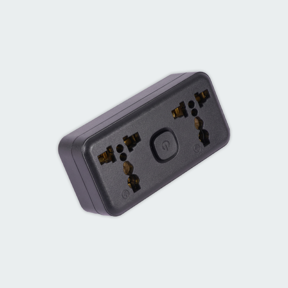 ROYU Universal Adapter (2 International + 2 Flat Pin Outlets) with Push Button Switch