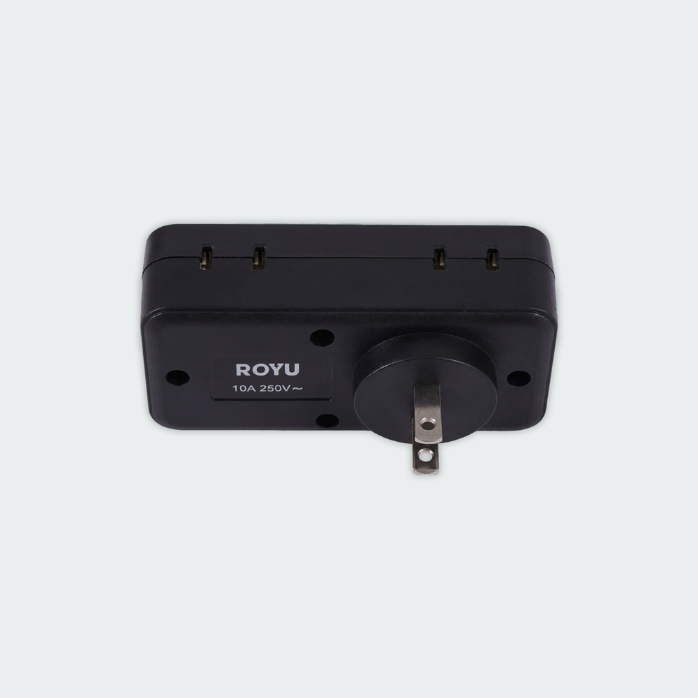 ROYU Universal Adapter (2 International + 2 Flat Pin Outlets) with Push Button Switch