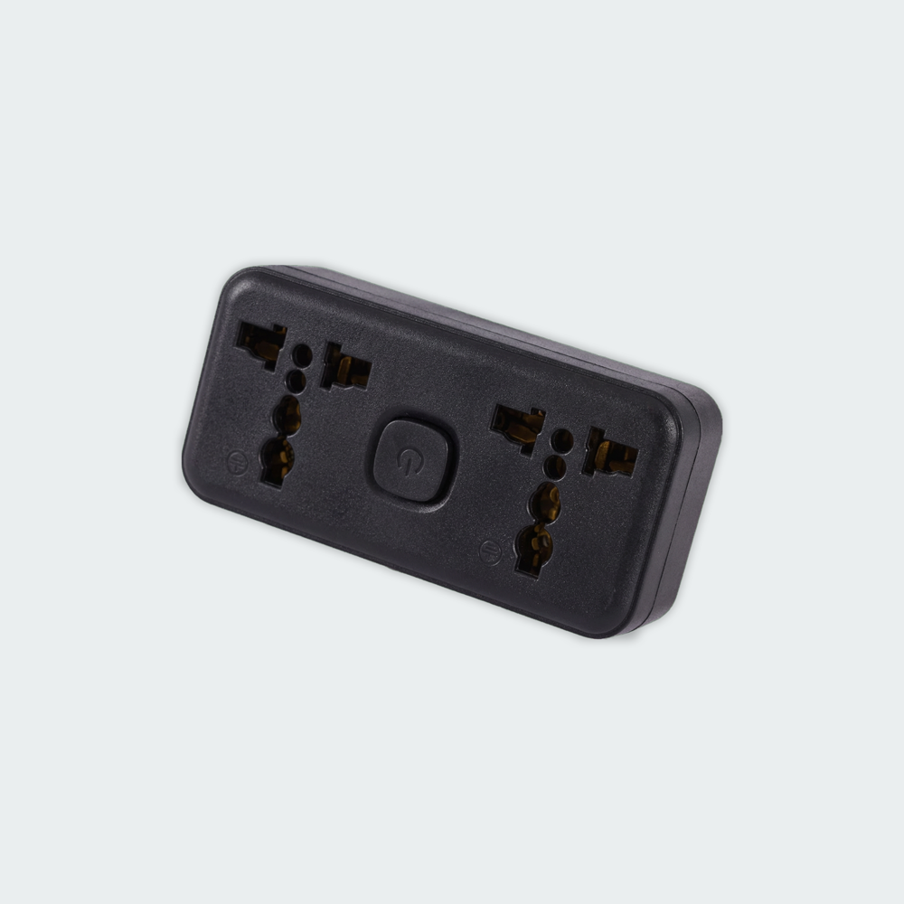 ROYU Universal Adapter (2 International + 2 Flat Pin Outlets) with Push Button Switch