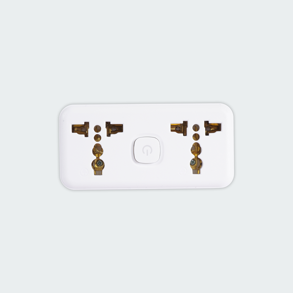 ROYU Universal Adapter (2 International + 2 Flat Pin Outlets) with Push Button Switch