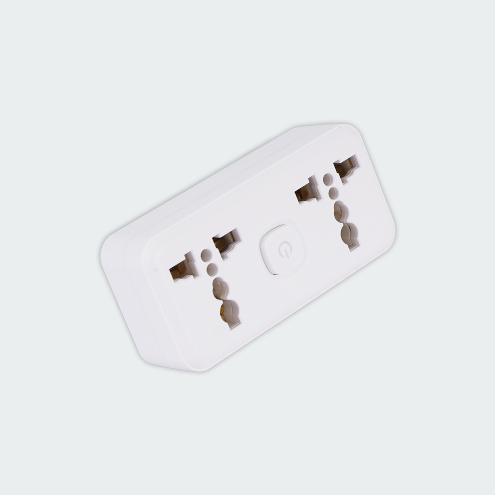 ROYU Universal Adapter (2 International + 2 Flat Pin Outlets) with Push Button Switch
