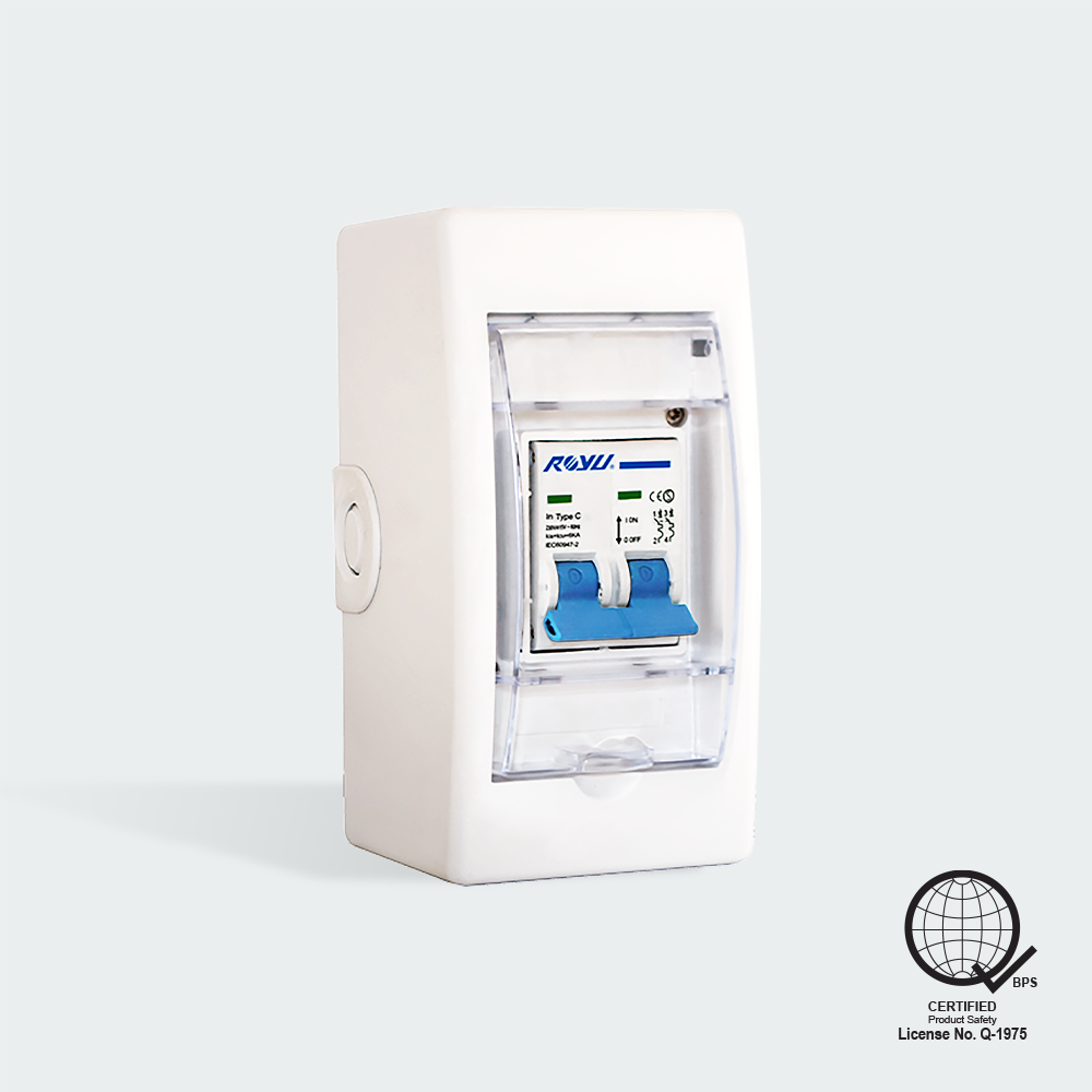 ROYU Mini Safety Breaker 16A with Cover and Outlet