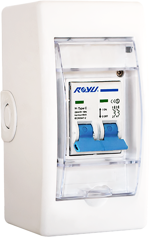 ROYU Mini Safety Breaker 20A with Cover and Outlet